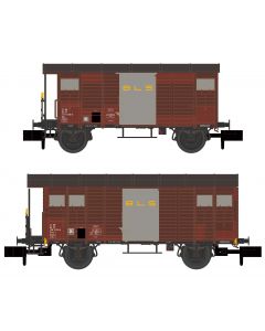 BLS 2 gedeckte Güterwagen, 1x K2 und 1x K3, braun, Ep. IV